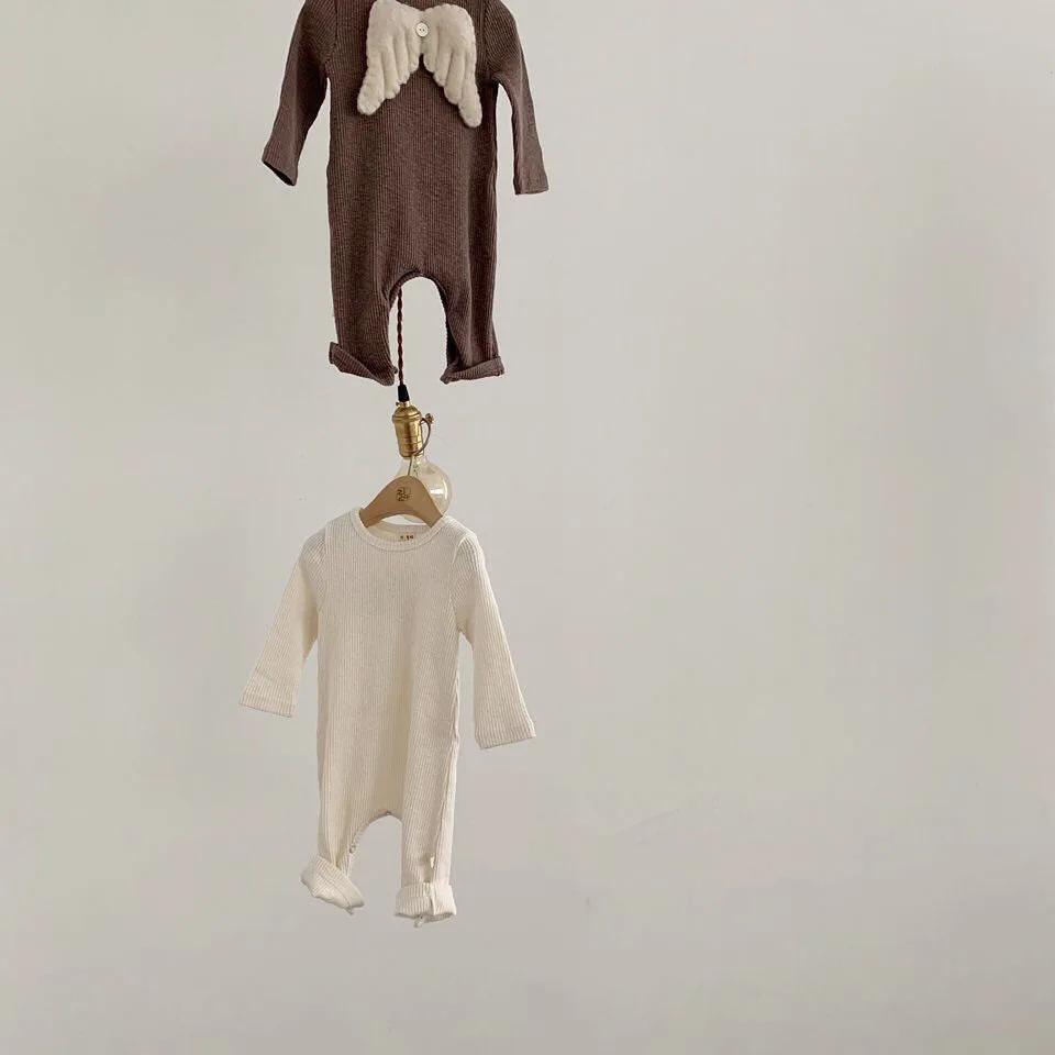 Весенние детские комбинезоны с длинными рукавами со съемными крыльями; хлопковая одежда для малышей; комбинезоны; От 0 до 2 лет