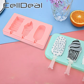 

Food Safe Silicone Ice Cream Molds Frozen Ice Cube Popsicle Maker DIY Homemade Freezer Ice Lolly Mould Baby food supplement