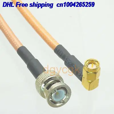 DHL 50 шт. BNC прямой штекер для SMA Мужской прямоугольный RG142 джемпер pigtail " кабель 22j