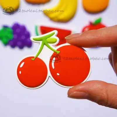 1pcs BABELEMI мультфильм милый клубника яблоко Вишневый перец Тыква фрукты овощи магниты на холодильник Мягкие ПВХ Обучающие подарки для детей - Цвет: 1pcs