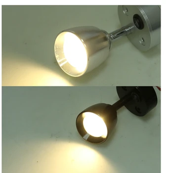

2pcs 12V 3W Boat LED Spotlight Interior Reading Light Wall Lamp 3000k
