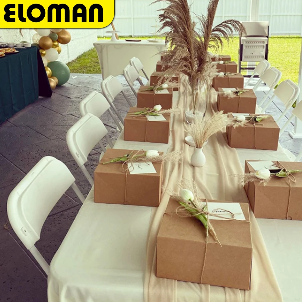 Caja de regalo de papel Kraft grande y plegable, caja de regalo de papel blanco con hilo para navidad, cumpleaños, boda, fiesta, regalo, dama de honor, propuesta de recuerdo - Imagen 2