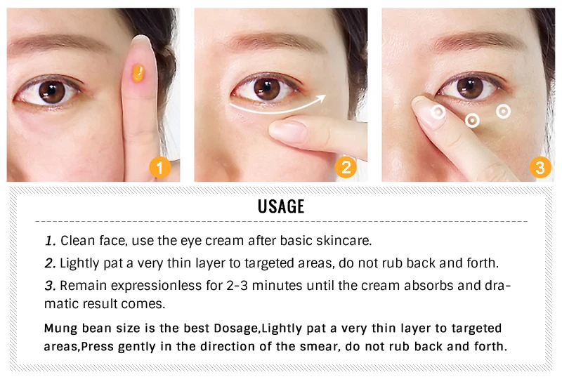 Eyecream удаляет Глазные яблоки укрепляющий глаз против отечности темные круги против морщин Гиалуроновая кислота Волшебная пудра влажная питательная