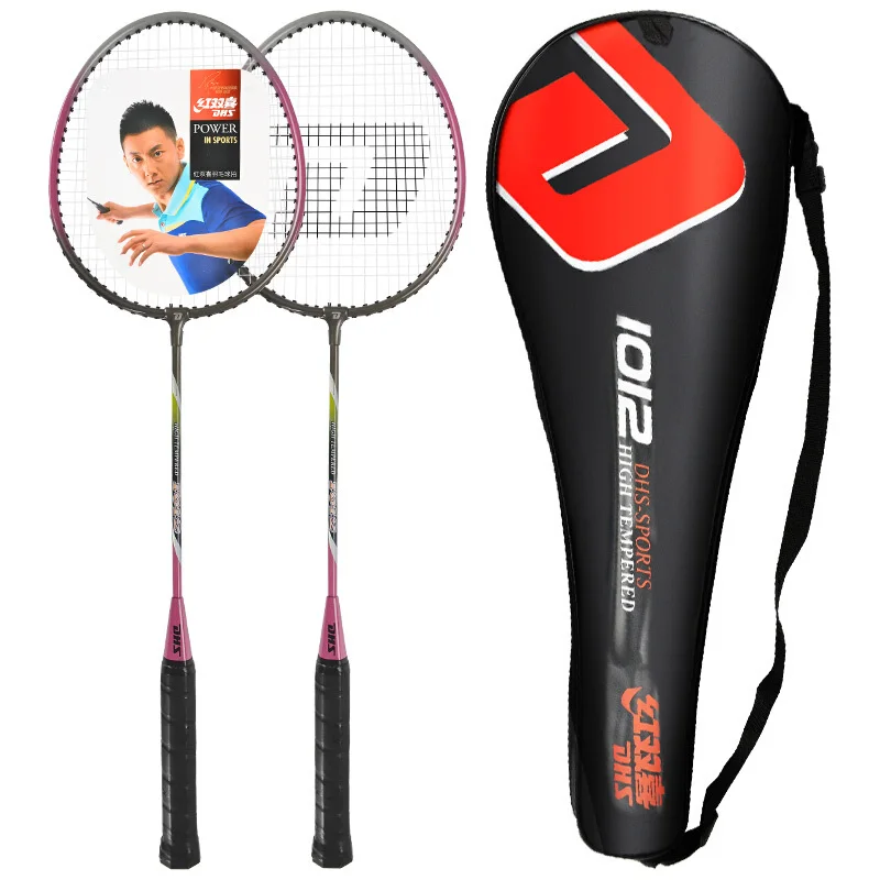 

DHS badminton racket double shot training resistance to badminton racket 1012 (random color hair)