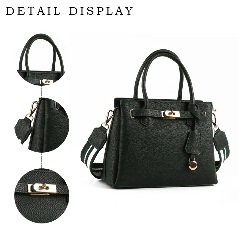 

High Q0uality Fashion Simple Joker Metal Button Decoration Tote Pure color Temperament Single Shoulder Messenger Bag