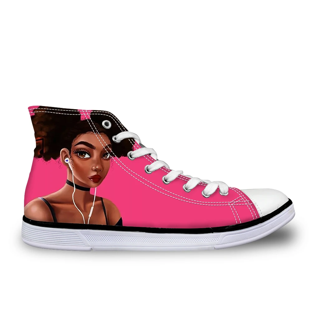 High Top Canvas Shoes Women Cool Afro American Girl Printing Casual Flat Vulcanize Sneakers Teenage Girls Student Soft Shoe Buy At The Price Of 39 99 In Aliexpress Com Imall Com