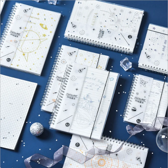 

A5 A6 Coil book notebook planner diary escolar grid Draft handbook stationery school supplies student Gilding iron Hot silver