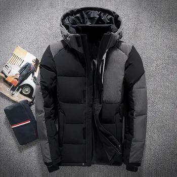 

New Long Can Withstand - 25 Men's down jacket Stitching man thick winter coat Hooded Duck Down Jacket Big Size 2XL 3XL 8006