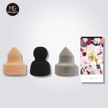 

Miss Gorgeous 3pcs Makeup Sponge Set Cosmetic Puff Beauty Foundation Concealer Make Up Sponge Tools Gourd Conical Shape 3 Colors