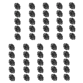 

50pcs Shoelace Shoe Lace Stopper Rope Clamp Buckle Cord Lock Black