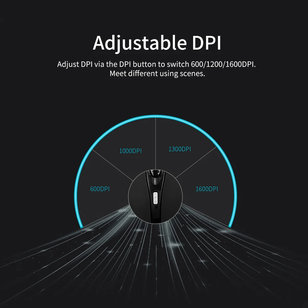 Беспроводная игровая мышь 800DPI 1200DPI 1600DPI регулируемая BT3.0 перезаряжаемые мыши