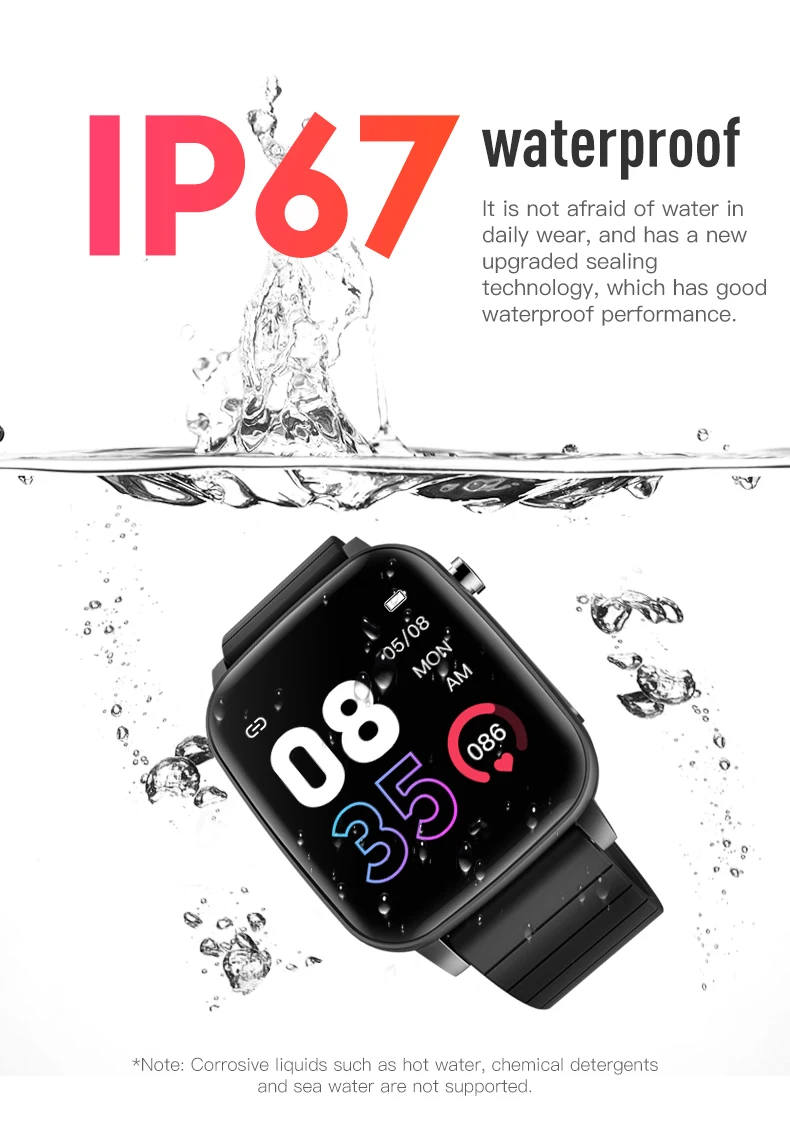 Fitness Tracker Body Temperature Heart Rate Blood Pressure Blood Oxygen Smart Watches with ECG PPG SPO2 for Old Men Women SP1