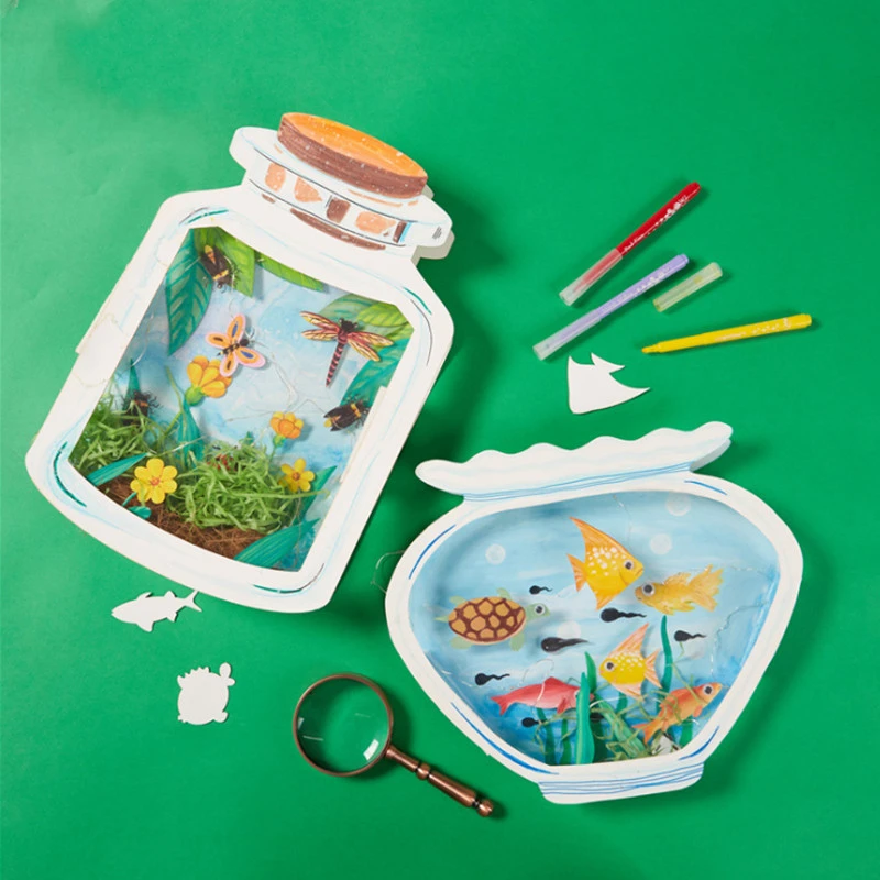 子供のための手作りのクラフトおもちゃ ボトルの中の世界のおもちゃ 手作りの素材のパッケージ 描画 教育ゲーム 子供のためのギフト Craft Toys Aliexpress