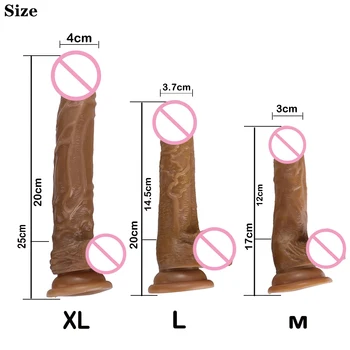 250MM*40MM Thick Glans Dildo Realistic Stiff Cock Skin Feeling Silicone Penis Huge Dick Suction Cup Dildos for Women Big Dick 4