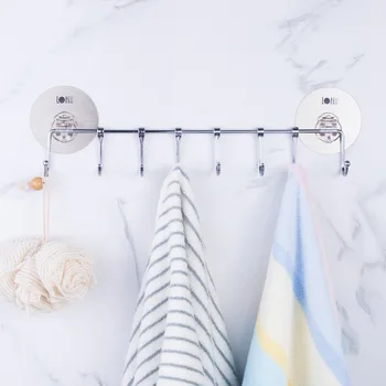 

New Products-Style Kitchen Bathroom Hook Door Hanging Stainless Steel Storage Hook Hole Punched Seemless Row Hook