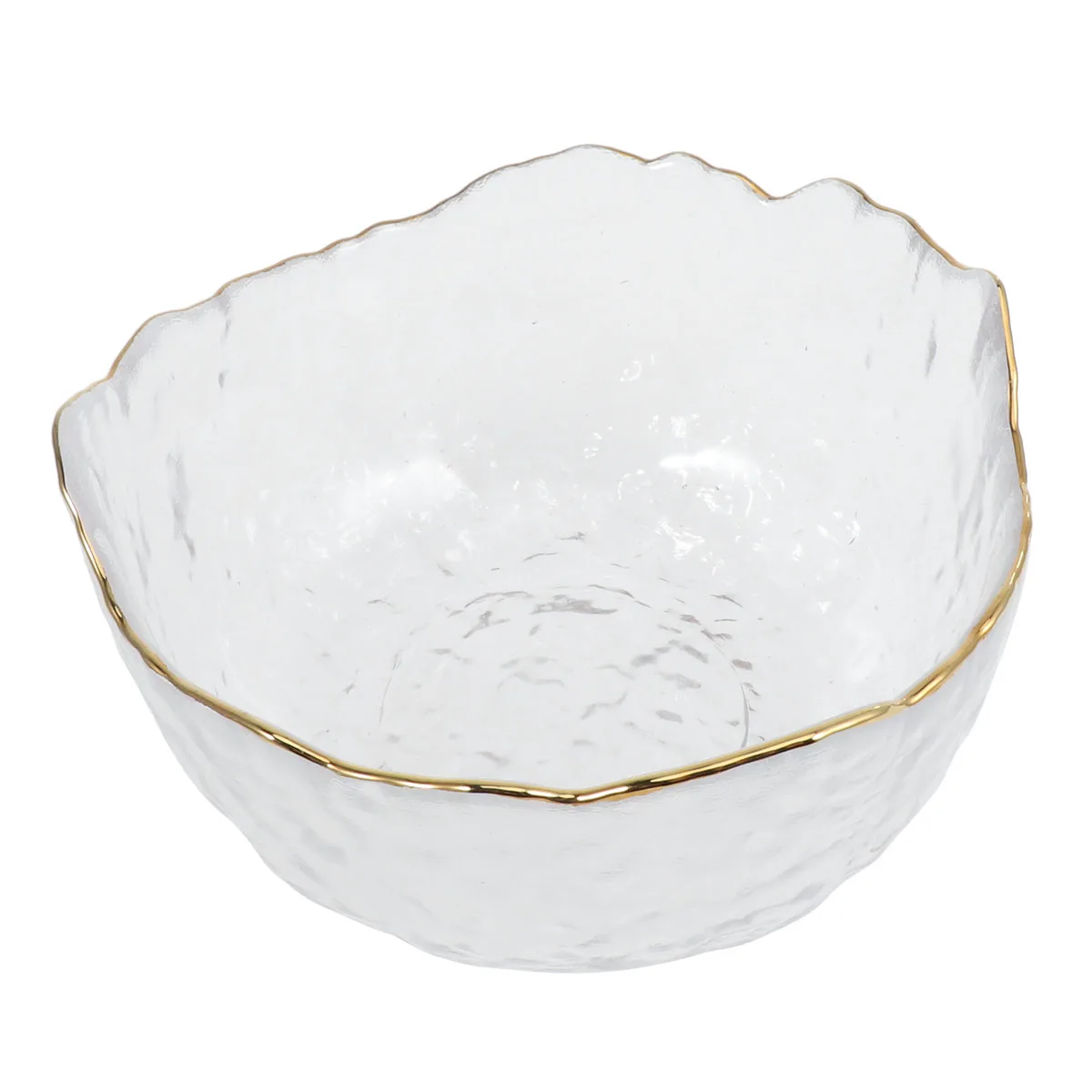 

ROSENICE Japanese Style Salad Bowl Irregular Wave Glass Transparent Bowl for Serving Fruit Vegetable Snack