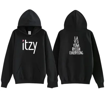 

New arrival kpop k-pop itzy all member name printing fleece/thin sweatshirt unisex loose pullover hoodie autumn winter hoodie