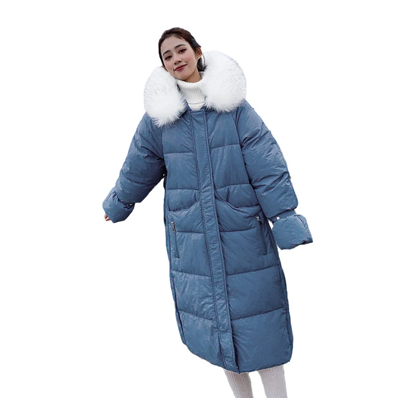 GOPLUS Women's Down Parka Jacket Casual Solid Knee Length Long Thick Winter Jacket Women Outwear Abrigos Mujer Invierno