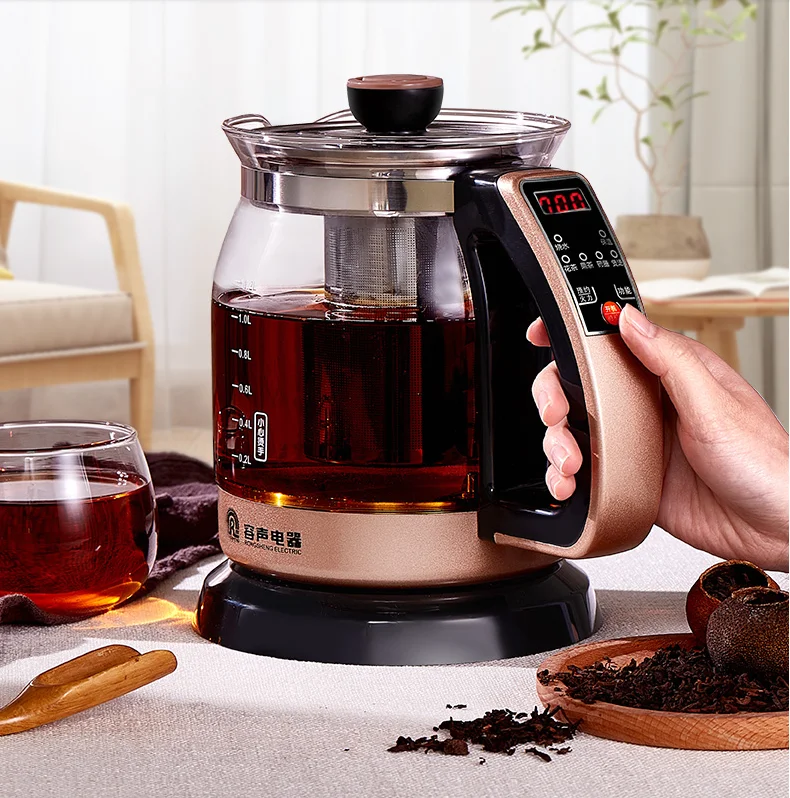220V Automatic Kettle Health Care Kettle Thick Glass 1.2L Electric Teapot Insulation Electric Water Cooker Water Boiling Pot 5