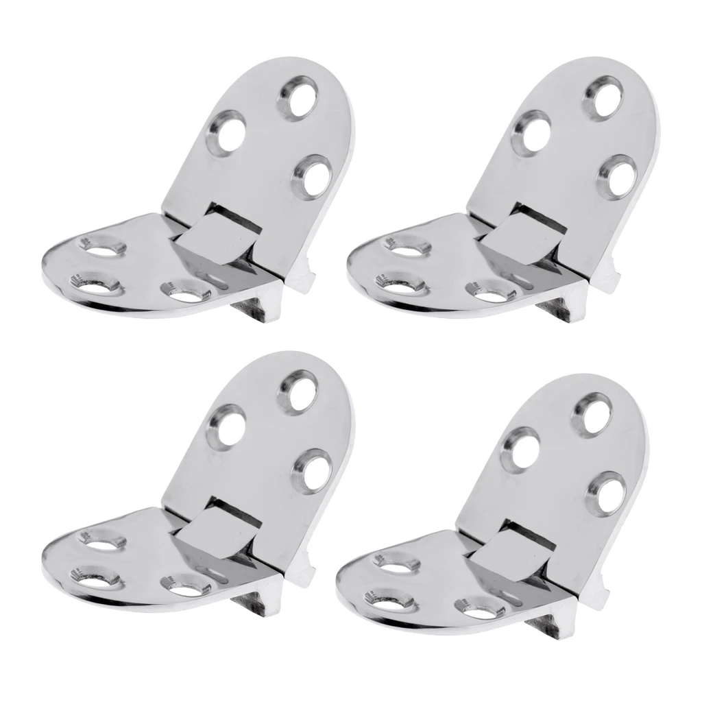 4 Pieces Folding Marine Boat RV Hatch Locker Door Flush Hinge Strap Hardware 2.6 x 1.1 inch