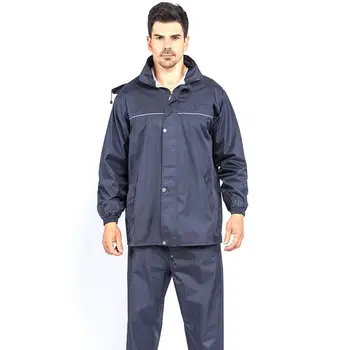 

Protective Unisex Split Reflective Raincoat Adult Thick Cover Prevent Splashing Polyester Long sleeve a Suit of raincoat