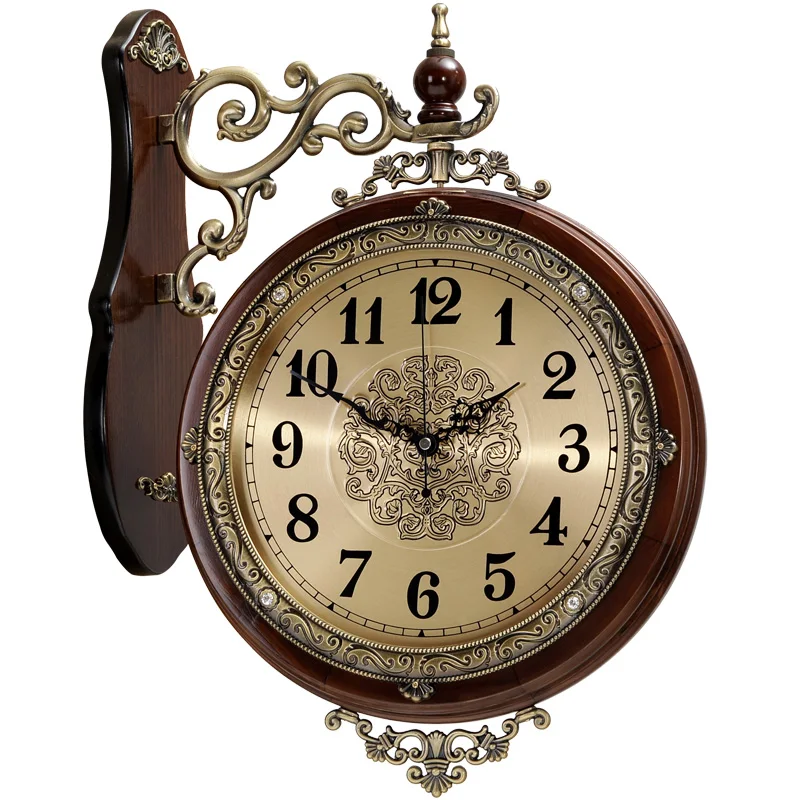 Wall Clock Living Room American Double Wall Clock Creative European