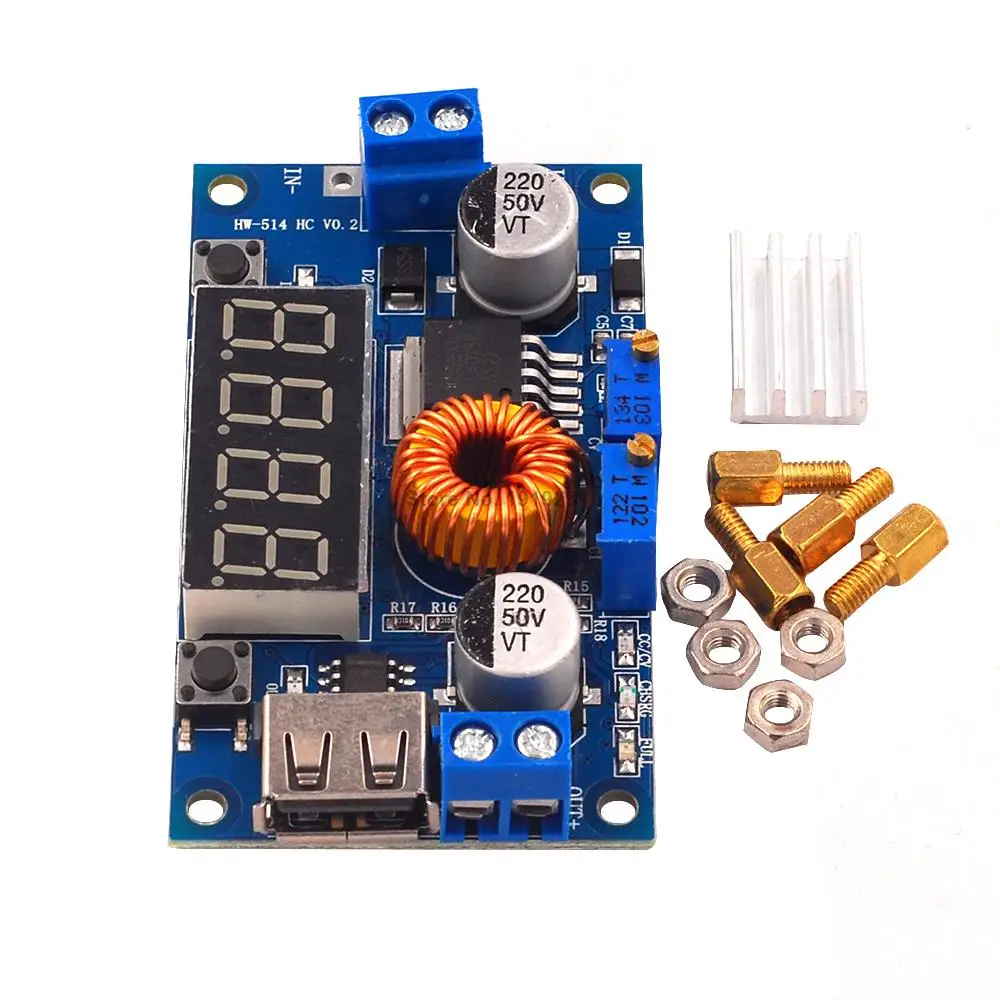 USB понижающий преобразователь для аккумулятора с вольтметром