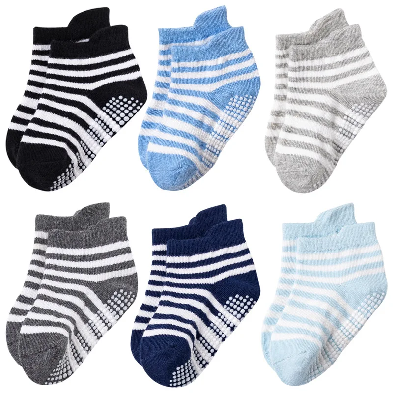 6 Pair Anti-Slip Grip Ankle Socks