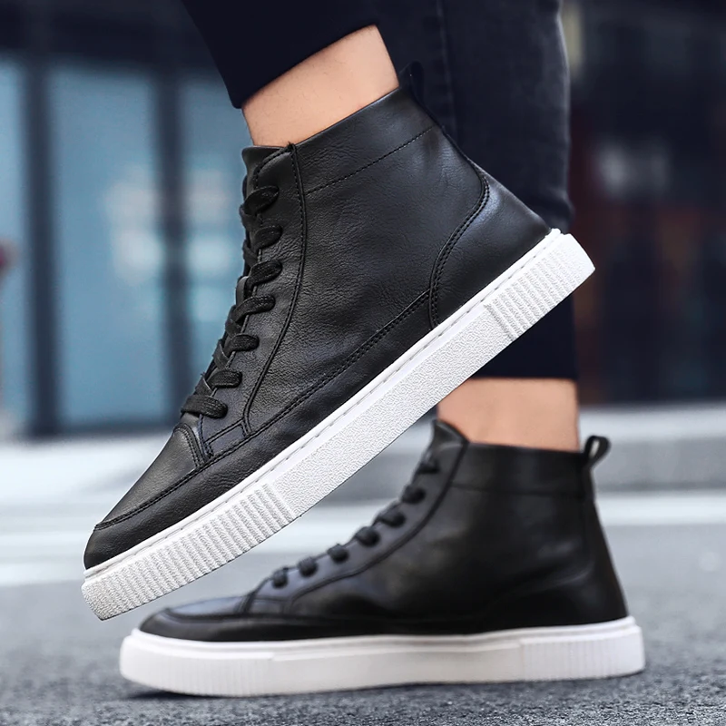 Zapatos De Hombre; зимние мужские ботинки; уличные Зимние ботильоны из искусственной кожи; мужские Нескользящие ботинки на шнуровке; кроссовки в британском стиле; большие размеры 44*1704