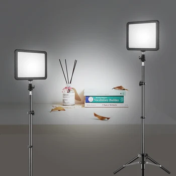 

Andoer Photography Light Kit with 2 * WY-160C LED Video Light Panel Fill-in Lamp Dimmable 3300K-5600K + Light Stands for YouTube