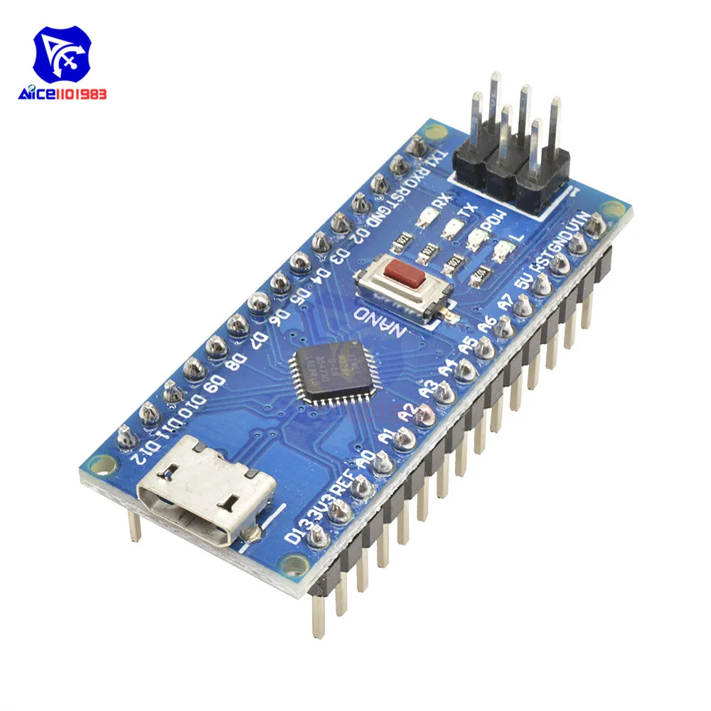 Diymore Micro USB адаптер CH340 Nano V3.0 ATMEGA328P-MU ATMEGA328 микроконтроллер макетная плата для Arduino