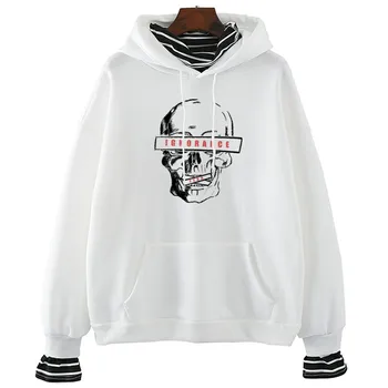 

Skull Women Sweatshirt Tumblr White Pink Tops Trendy Casual Korean Style Harajuku Pullovers