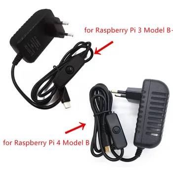 

Raspberry pi 4 DC 5V 3A Power Supply Switch Button Power Adapter Supply Micro USB Port 5 V Volt for Raspberry Pi 3 Model B+ plus
