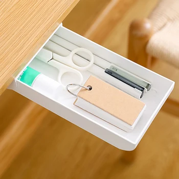 

Practical 5 Pcs Adhesive Storage Box Under The Creative Desk Sticky Stationery Finishing Under The Desk Drawer Cosmetic