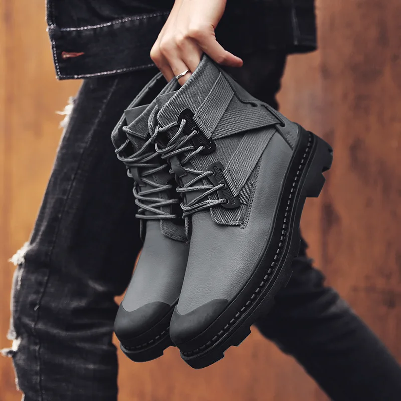 

Hot Selling Winter Martin Boots Hight-top MEN'S SHOES British Style plus Velvet Warm Fashion Man Youth Cotton-padded Shoes