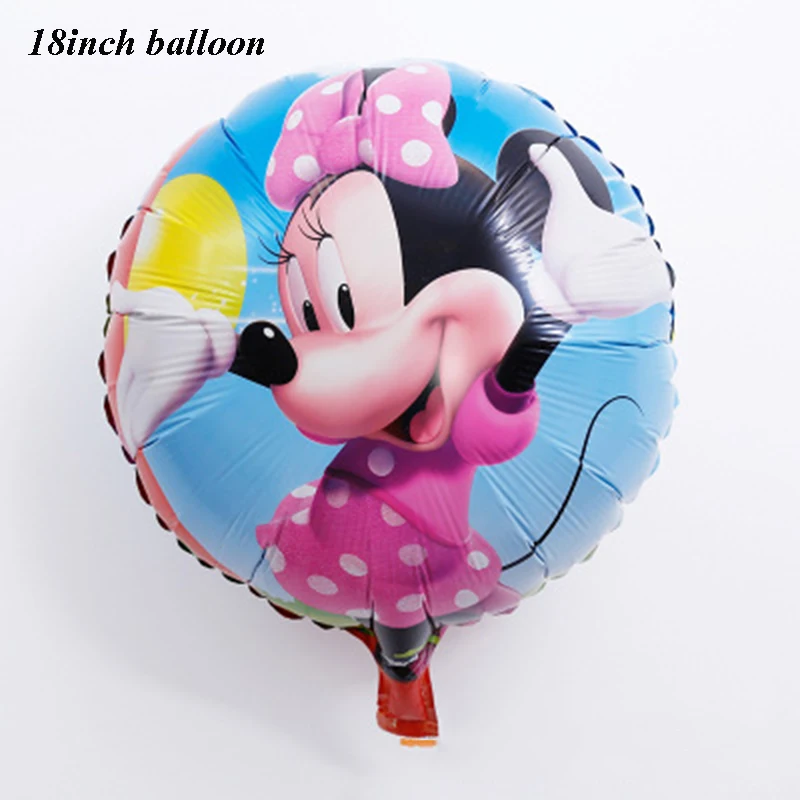 18inch balloon 1pc Disney Микки Мышь Happy День рождения украшения малыш пластины пить самостоятельно стаканчик с соломинкой одноразовые салфетки посуда ребенок душ событие праздничный комплект - Цвет: 18inch balloon 1pc