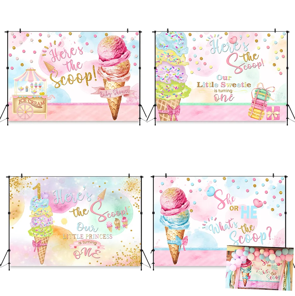 ice cream birthday backdrop baby 1st birthday background photography vinyl ice cream theme birthday party banner backdrops background aliexpress aliexpress