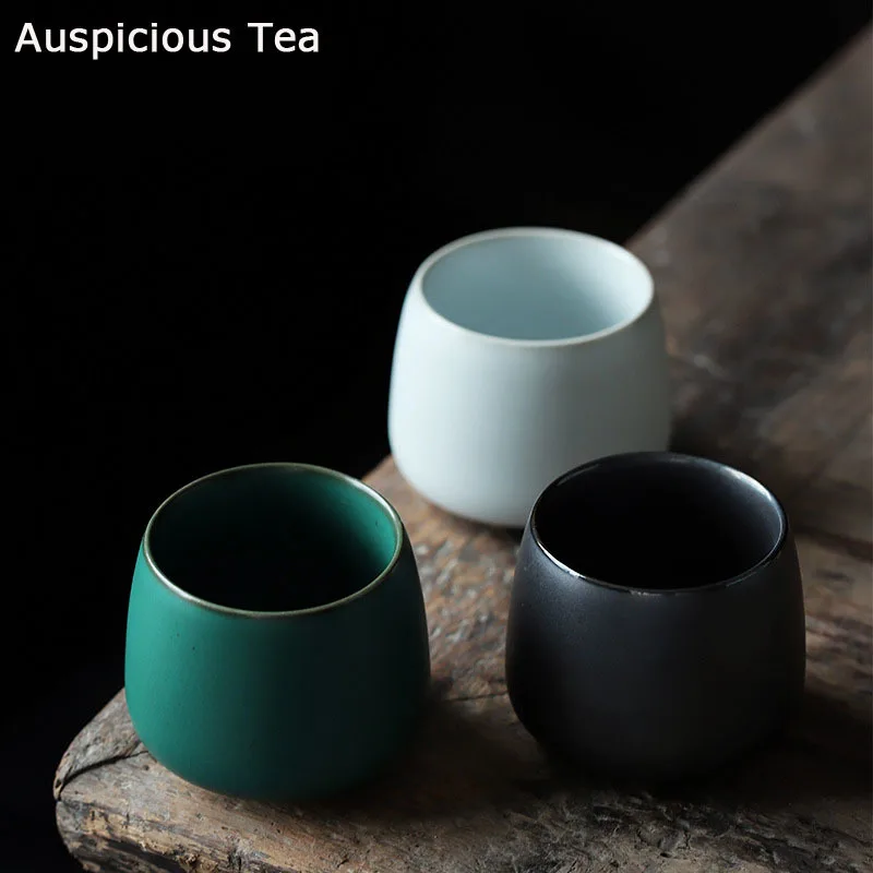 2pcs 120ml Japanese Style Turquoise Coarse Ceramic High Capacity Tea Cup Master Household Kung Fu Set Ceremony Gift | Дом и сад