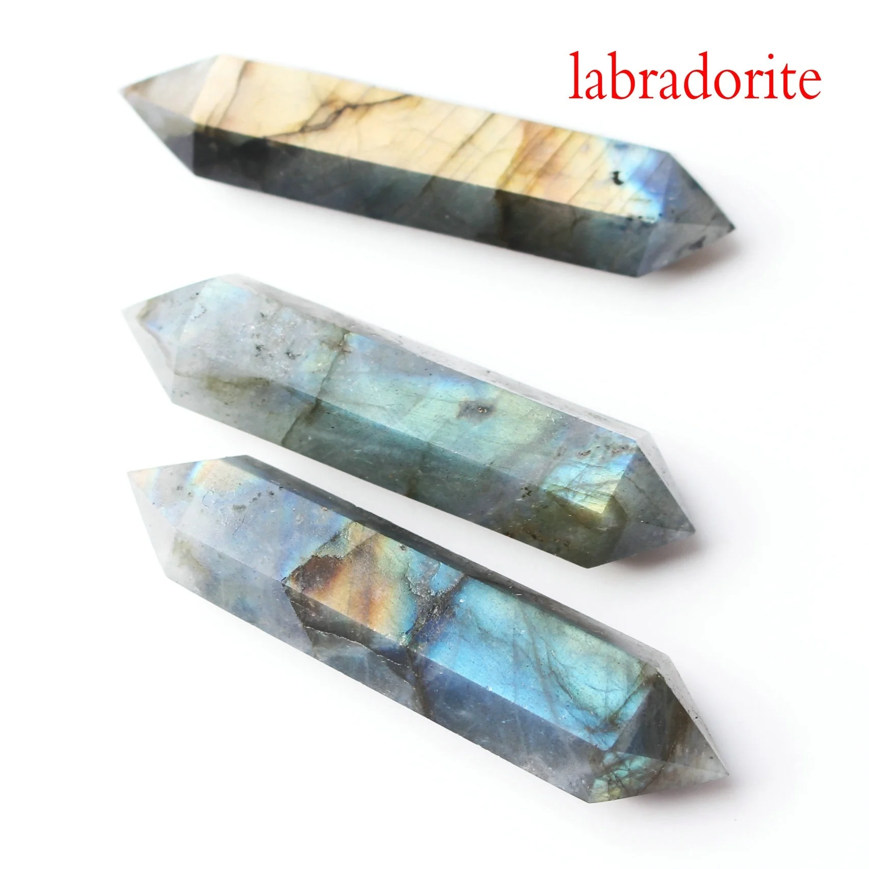 Labradorite 1 шт. 55-60 мм натуральный голубой песчаник Кристалл обелиска DT лечебный Жезл Рейки подарок, ожерелье с подвеской - Цвет: Labradorite