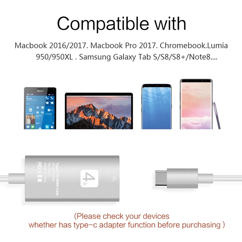 USB-C type-C к HDMI 4K * 2K UHD HDTV адаптер для samsung Galaxy S8 + MacBook Silvers | Электроника