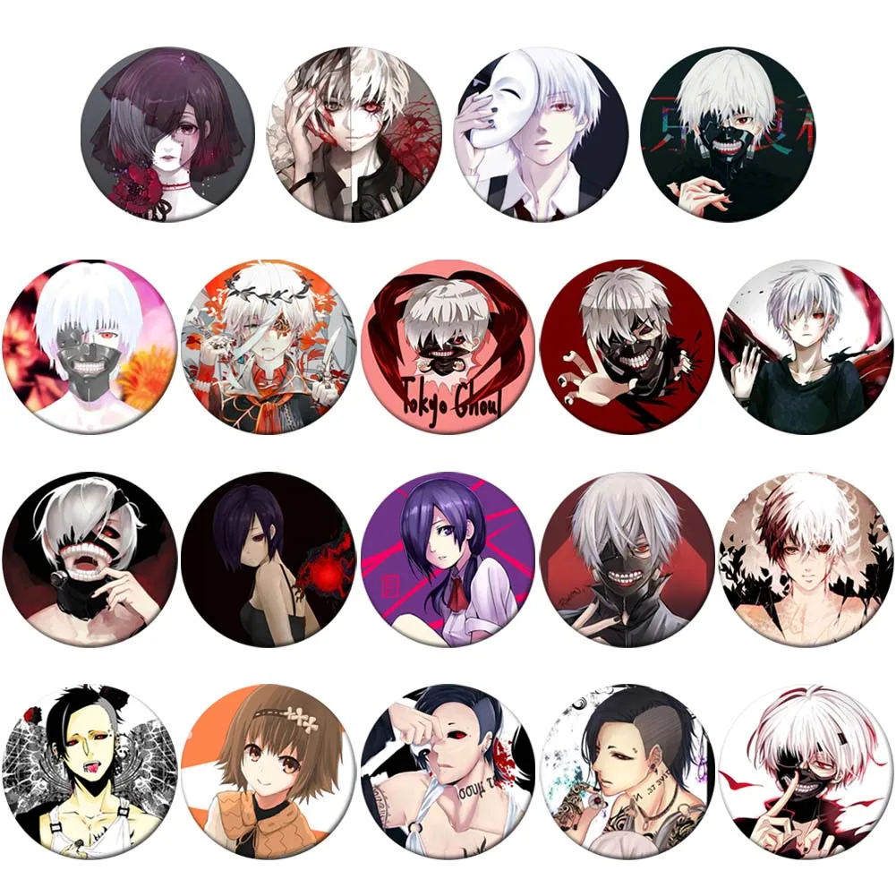 

insignias de anime Tokyo Ghoul Brooch Pins Pins Cosplay Badge Kaneki Ken Badge Accessories For Clothes Backpack Decoration