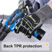 1 пара, устойчивые к порезам перчатки, антиударные, вибрационные, TPR, защитные, анти-порезные, рабочие перчатки, рабочие защитные перчатки