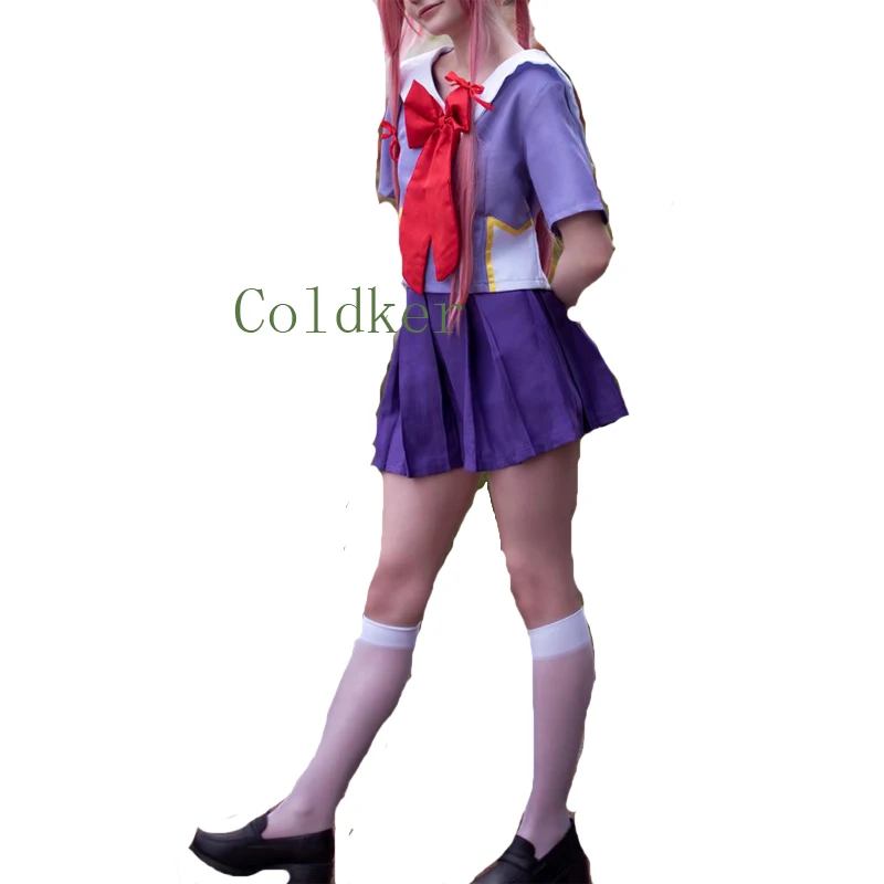 Косплей костюмы горячее Будущее Дневник Gasai Yuno Mirai Nikki школьная форма косплей топ