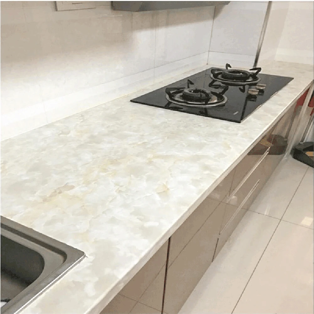1M/2m Marble Waterproof Countertop Wall Stickers Vinyl Self Adhesive Wallpapers Decorative Film Kitchen Cabinets Contact Paper