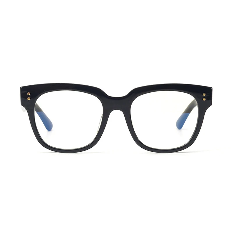 Фирменный дизайн, ретро квадратные ацетатные очки, оптические очки, оправа для мужчин, очки для женщин, Прямоугольная оправа для очков Oculos de Grau - Цвет оправы: Black