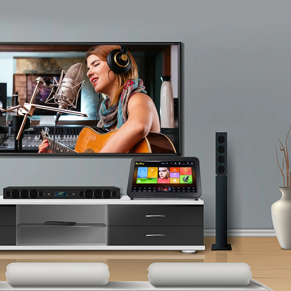 GymSong 15.6" Home KTV Sing Karaoke Player Machine Android with 2TB HDD Songs Touch Screen Karaoke System