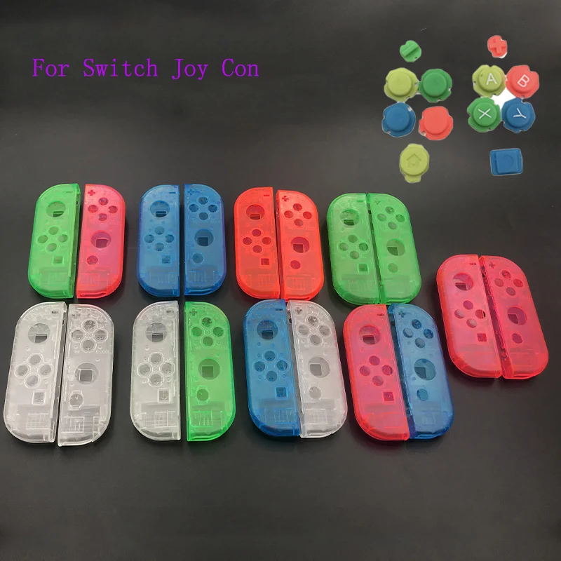 Clear Housing Replacement Shell Case Cover & Colorful A B X Y Button