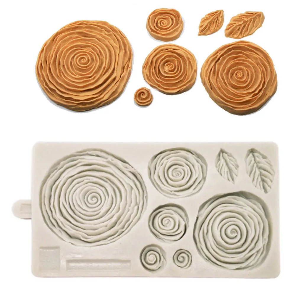 Sugarpaste Marzipan инструменты DIY выпечки гофрированные розы формы для выпечки, кухонные принадлежности мягкое Силиконовое украшение для помадной глазури ручное производство шоколада антипригарное
