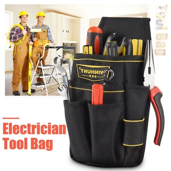 

Electrician Tool Pouch Waist Bag Multi-function Screwdriver Hammer Wrench Drill Storage Tool Bag With Adjustable Belt