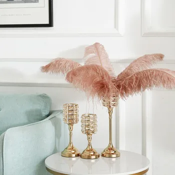 

European Crystal Candlestick Home Decoration Living Room Decoration Table Model Candle Romantic Decoration